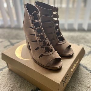 Brammer Taupe Suede Chunky Heel